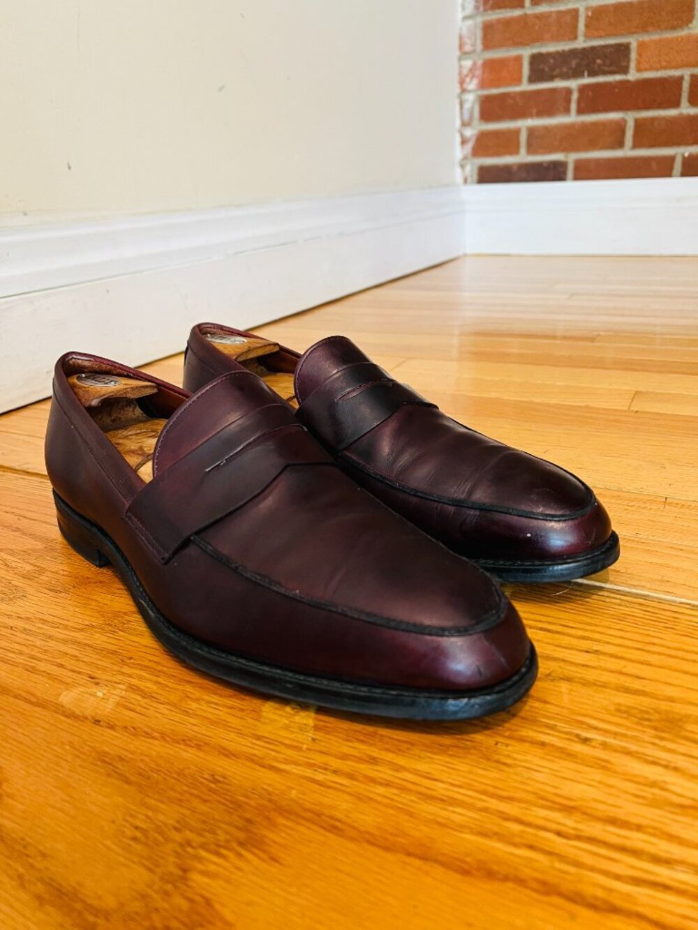 Allen Edmonds 3872 Presidio Oxblood Leather Slip On Penny Loafer Men's 10.5 D - Picture 2 of 16